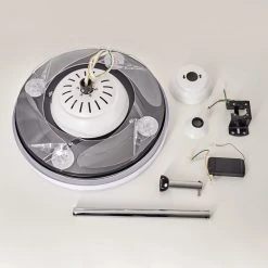 Hofstein Bendigo Deckenventilator LED Chrom, Wei&szlig;, Transparent, Klar, 1-flammig -LED Leuchten Verkäufe 2022 bendigo deckenventilator h3325650 19