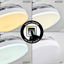 Hofstein Bendigo Deckenventilator LED Chrom, Wei&szlig;, Transparent, Klar, 1-flammig -LED Leuchten Verkäufe 2022 bendigo deckenventilator h3325650 7