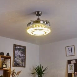 Hofstein Bendigo Deckenventilator LED Nickel-Matt, Transparent, Klar, 1-flammig 32 Hofstein Bendigo Deckenventilator LED Nickel-Matt, Transparent, Klar, 1-flammig -LED Leuchten Verkäufe 2022 bendigo deckenventilator h3325674 12