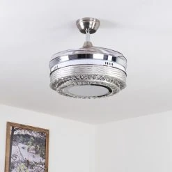 Hofstein Bendigo Deckenventilator LED Nickel-Matt, Transparent, Klar, 1-flammig 35 Hofstein Bendigo Deckenventilator LED Nickel-Matt, Transparent, Klar, 1-flammig -LED Leuchten Verkäufe 2022 bendigo deckenventilator h3325674 15