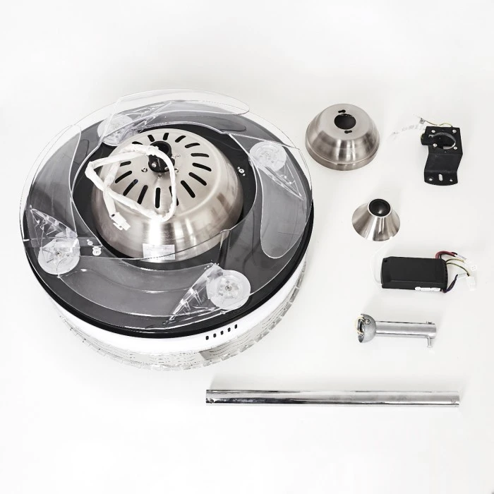 Hofstein Bendigo Deckenventilator LED Nickel-Matt, Transparent, Klar, 1-flammig 19 Hofstein Bendigo Deckenventilator LED Nickel-Matt, Transparent, Klar, 1-flammig – Bild 19