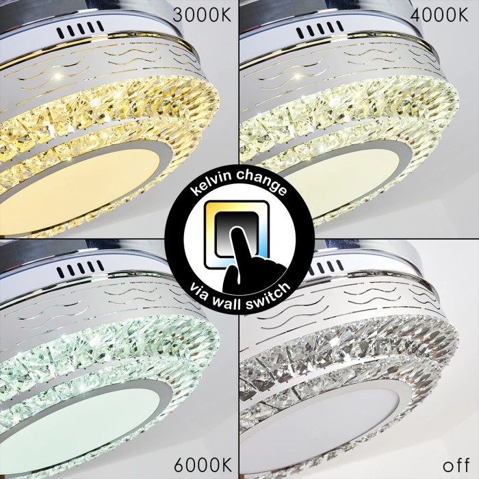 Hofstein Bendigo Deckenventilator LED Nickel-Matt, Transparent, Klar, 1-flammig 8 Hofstein Bendigo Deckenventilator LED Nickel-Matt, Transparent, Klar, 1-flammig – Bild 8