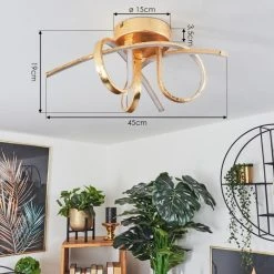 Hofstein Berisal Deckenleuchte LED Gold, 3-flammig -LED Leuchten Verkäufe 2022 berisal deckenleuchte h3550533 3