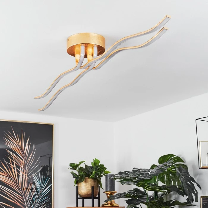 Hofstein Berisal Deckenleuchte LED Gold, 4-flammig 2 Hofstein Berisal Deckenleuchte LED Gold, 4-flammig – Bild 2