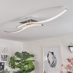 Hofstein Bernese Deckenleuchte LED Nickel-Matt, 2-flammig