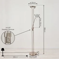 Hofstein Biot Deckenfluter LED Nickel-Matt, 2-flammig 15 Hofstein Biot Deckenfluter LED Nickel-Matt, 2-flammig -LED Leuchten Verkäufe 2022 biot deckenfluter h3551691 3
