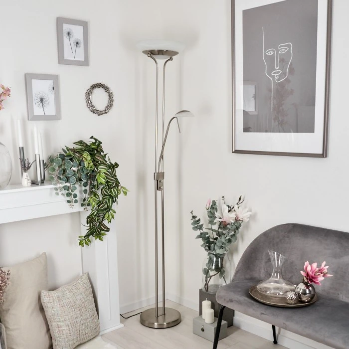 Hofstein Biot Deckenfluter LED Nickel-Matt, 2-flammig 10 Hofstein Biot Deckenfluter LED Nickel-Matt, 2-flammig – Bild 10