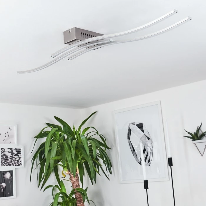 Hofstein Birches Deckenleuchte LED Nickel-Matt, 3-flammig 2 Hofstein Birches Deckenleuchte LED Nickel-Matt, 3-flammig – Bild 2