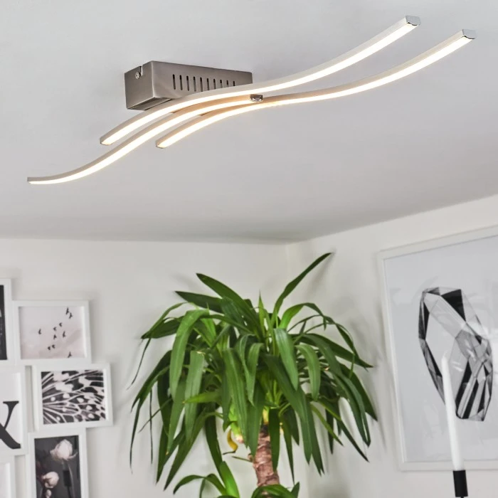 Hofstein Birches Deckenleuchte LED Nickel-Matt, 3-flammig 11 Hofstein Birches Deckenleuchte LED Nickel-Matt, 3-flammig – Bild 11