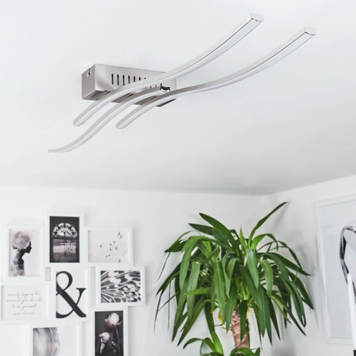 Hofstein Birches Deckenleuchte LED Nickel-Matt, 3-flammig 12 Hofstein Birches Deckenleuchte LED Nickel-Matt, 3-flammig – Bild 12