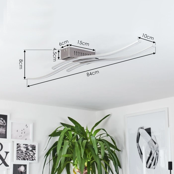 Hofstein Birches Deckenleuchte LED Nickel-Matt, 3-flammig 4 Hofstein Birches Deckenleuchte LED Nickel-Matt, 3-flammig – Bild 4