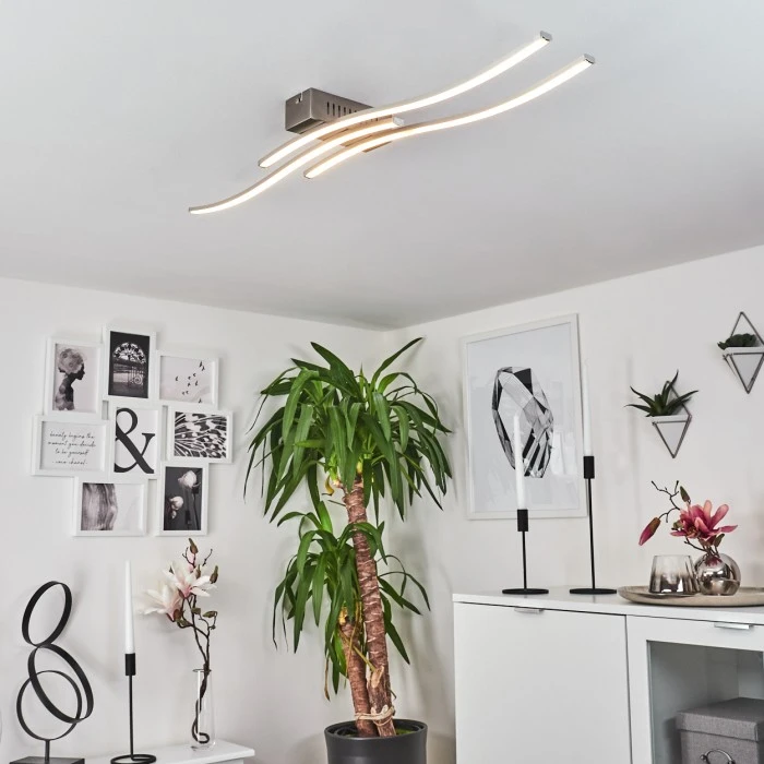 Hofstein Birches Deckenleuchte LED Nickel-Matt, 3-flammig 7 Hofstein Birches Deckenleuchte LED Nickel-Matt, 3-flammig – Bild 7