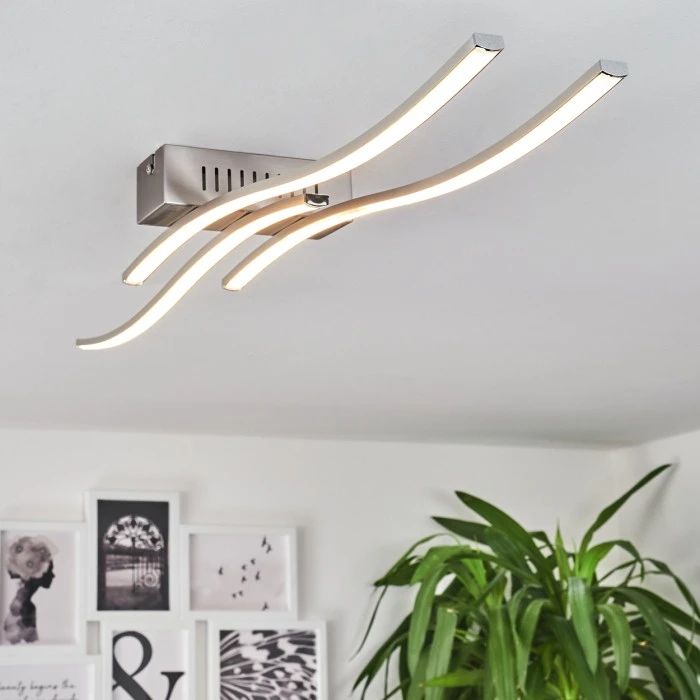 Hofstein Birches Deckenleuchte LED Nickel-Matt, 3-flammig 9 Hofstein Birches Deckenleuchte LED Nickel-Matt, 3-flammig – Bild 9