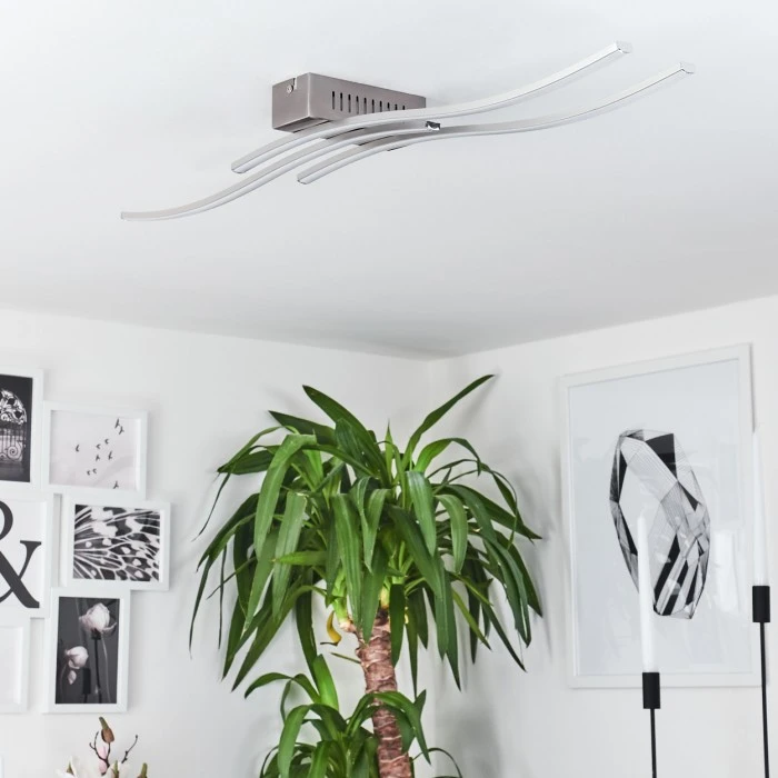 Hofstein Birches Deckenleuchte LED Nickel-Matt, 3-flammig 10 Hofstein Birches Deckenleuchte LED Nickel-Matt, 3-flammig – Bild 10