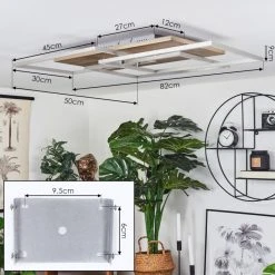 Hofstein Blandford Deckenleuchte LED Nickel-Matt, Silber, Naturfarben, 3-flammig, Fernbedienung -LED Leuchten Verkäufe 2022 blandford deckenleuchte h3552513 3