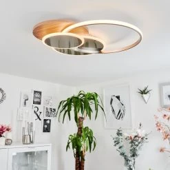 Hofstein Blandford Deckenleuchte LED Nickel-Matt, Silber, Naturfarben, 1-flammig, Fernbedienung -LED Leuchten Verkäufe 2022 blandford deckenleuchte h3570012 11