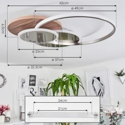 Hofstein Blandford Deckenleuchte LED Nickel-Matt, Silber, Naturfarben, 1-flammig, Fernbedienung -LED Leuchten Verkäufe 2022 blandford deckenleuchte h3570012 3