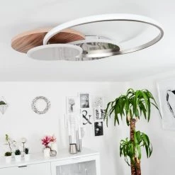 Hofstein Blandford Deckenleuchte LED Nickel-Matt, Silber, Naturfarben, 1-flammig, Fernbedienung -LED Leuchten Verkäufe 2022 blandford deckenleuchte h3570012 8