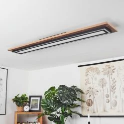 Hofstein Blandford Deckenpanel LED Schwarz, Braun, Holzoptik, 2-flammig, Fernbedienung -LED Leuchten Verkäufe 2022 blandford deckenpanel h3570845 9