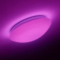 Hofstein Brighton Deckenleuchte LED Weiß, 1-flammig, Fernbedienung, Farbwechsler -LED Leuchten Verkäufe 2022 brighton deckenleuchte h3010327 do4 9