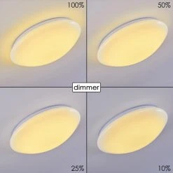 Hofstein Brighton Deckenleuchte LED Wei&szlig;, 1-flammig, Fernbedienung, Farbwechsler -LED Leuchten Verkäufe 2022 brighton deckenleuchte h3010365 do4 11