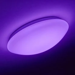 Hofstein Brighton Deckenleuchte LED Wei&szlig;, 1-flammig, Fernbedienung, Farbwechsler -LED Leuchten Verkäufe 2022 brighton deckenleuchte h3010365 do4 7