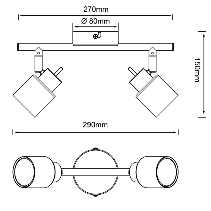 Brilliant Leuchten Brilliant Andres Deckenleuchte LED Schwarz, 2-flammig 2 Brilliant Leuchten Brilliant Andres Deckenleuchte LED Schwarz, 2-flammig – Bild 2