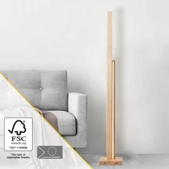 Brilliant Leuchten Brilliant Cayetana Stehleuchte LED Holz hell, 2-flammig