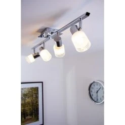 Brilliant Leuchten LED Deckenleuchte Chrom, Weiß, 4-flammig