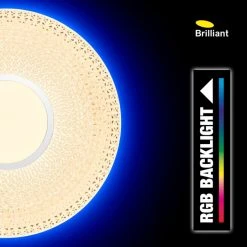 Brilliant Leuchten Brilliant Lucian Deckenleuchte LED Weiß, 1-flammig, Fernbedienung, Farbwechsler -LED Leuchten Verkäufe 2022 brilliant lucian deckenleuchte g97048 05 5