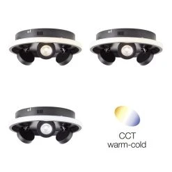 Brilliant Leuchten Brilliant Nebeker Deckenleuchte LED Schwarz, 3-flammig, Fernbedienung -LED Leuchten Verkäufe 2022 brilliant nebeker deckenleuchte g99591 06 3