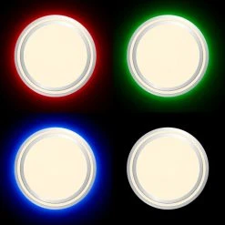 Brilliant Leuchten Brilliant Vilma Deckenleuchte LED Silber, 1-flammig, Fernbedienung, Farbwechsler -LED Leuchten Verkäufe 2022 brilliant vilma deckenleuchte g97041 58 25