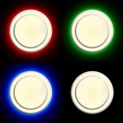 Brilliant Leuchten Brilliant Vilma Deckenleuchte LED Silber, Weiß, 1-flammig, Fernbedienung, Farbwechsler -LED Leuchten Verkäufe 2022 brilliant vilma deckenleuchte g97042 58 7