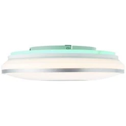 Brilliant Leuchten Brilliant Visitation Deckenleuchte LED Silber, 1-flammig, Fernbedienung, Farbwechsler -LED Leuchten Verkäufe 2022 brilliant visitation deckenleuchte g97043 58 11