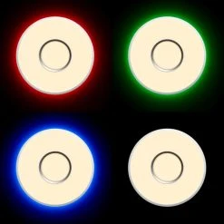 Brilliant Leuchten Brilliant Visitation Deckenleuchte LED Silber, 1-flammig, Fernbedienung, Farbwechsler -LED Leuchten Verkäufe 2022 brilliant visitation deckenleuchte g97043 58 26