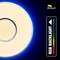 Brilliant Leuchten Brilliant Visitation Deckenleuchte LED Silber, Weiß, 1-flammig, Fernbedienung, Farbwechsler -LED Leuchten Verkäufe 2022 brilliant visitation deckenleuchte g97044 58 5