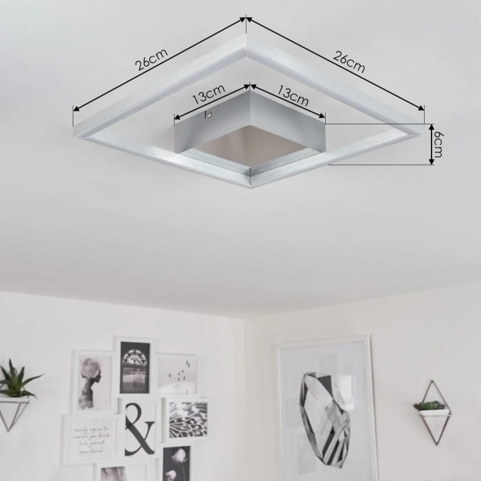 Hofstein Buren Deckenleuchte LED Nickel-Matt, 1-flammig 4 Hofstein Buren Deckenleuchte LED Nickel-Matt, 1-flammig – Bild 4