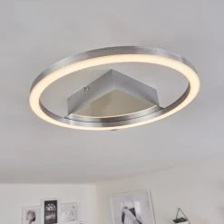 Hofstein Buren Deckenleuchte LED Nickel-Matt, 1-flammig -LED Leuchten Verkäufe 2022 buren deckenleuchte h3446638 12