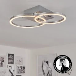 Hofstein Buren Deckenleuchte LED Nickel-Matt, 1-flammig