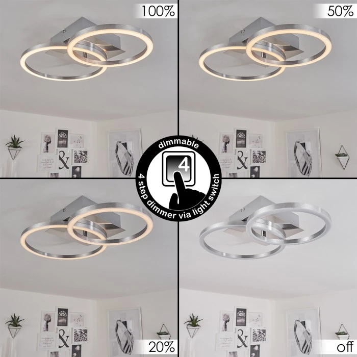 Hofstein Buren Deckenleuchte LED Nickel-Matt, 1-flammig 2 Hofstein Buren Deckenleuchte LED Nickel-Matt, 1-flammig – Bild 2