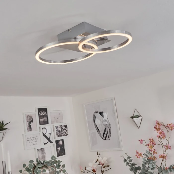 Hofstein Buren Deckenleuchte LED Nickel-Matt, 1-flammig 11 Hofstein Buren Deckenleuchte LED Nickel-Matt, 1-flammig – Bild 11