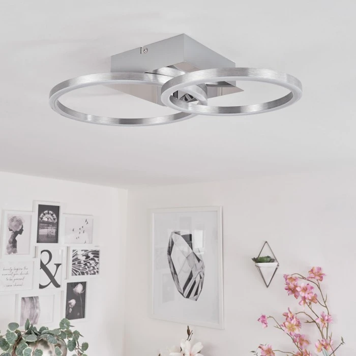 Hofstein Buren Deckenleuchte LED Nickel-Matt, 1-flammig 12 Hofstein Buren Deckenleuchte LED Nickel-Matt, 1-flammig – Bild 12