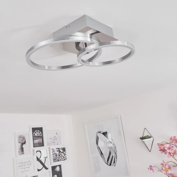 Hofstein Buren Deckenleuchte LED Nickel-Matt, 1-flammig 14 Hofstein Buren Deckenleuchte LED Nickel-Matt, 1-flammig – Bild 14