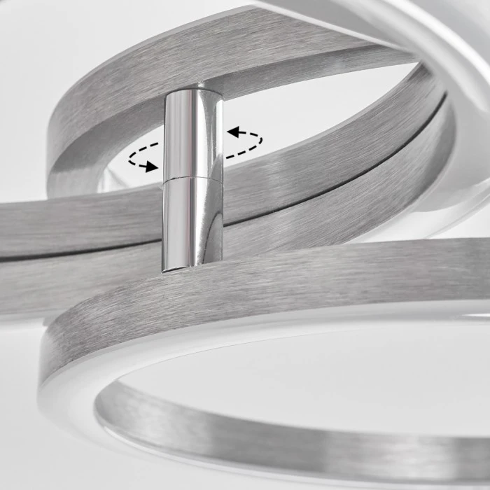 Hofstein Buren Deckenleuchte LED Nickel-Matt, 1-flammig 3 Hofstein Buren Deckenleuchte LED Nickel-Matt, 1-flammig – Bild 3