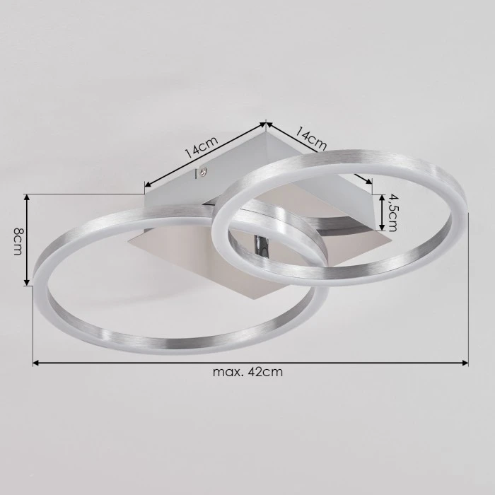 Hofstein Buren Deckenleuchte LED Nickel-Matt, 1-flammig 4 Hofstein Buren Deckenleuchte LED Nickel-Matt, 1-flammig – Bild 4