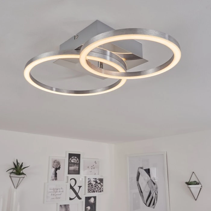 Hofstein Buren Deckenleuchte LED Nickel-Matt, 1-flammig 7 Hofstein Buren Deckenleuchte LED Nickel-Matt, 1-flammig – Bild 7