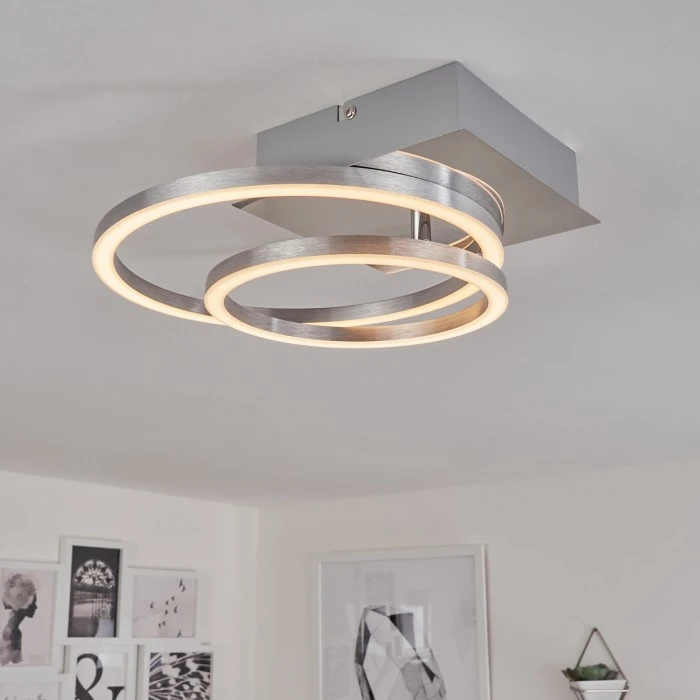 Hofstein Buren Deckenleuchte LED Nickel-Matt, 1-flammig 9 Hofstein Buren Deckenleuchte LED Nickel-Matt, 1-flammig – Bild 9