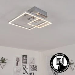 Hofstein Buren Deckenleuchte LED Nickel-Matt, 1-flammig