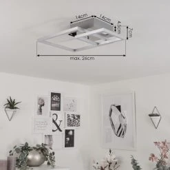 Hofstein Buren Deckenleuchte LED Nickel-Matt, 1-flammig -LED Leuchten Verkäufe 2022 buren deckenleuchte h3446751 3