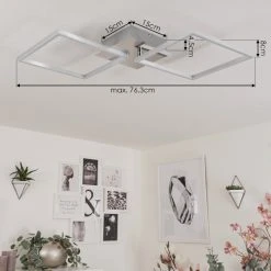 Hofstein Buren Deckenleuchte LED Nickel-Matt, 1-flammig -LED Leuchten Verkäufe 2022 buren deckenleuchte h3446782 3